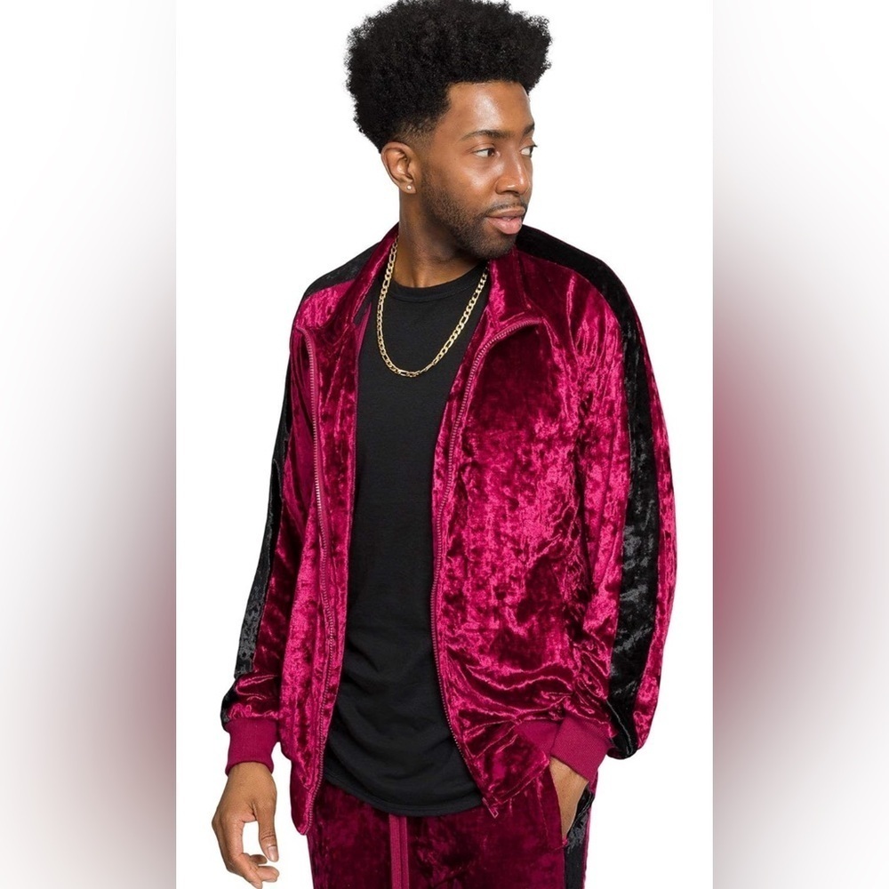 G-Style USA Men's Velour Velvet Jacket -Casual Wear, Gym, and Lounge Size XL NWT